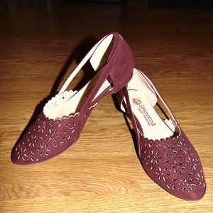 Burgundy flats